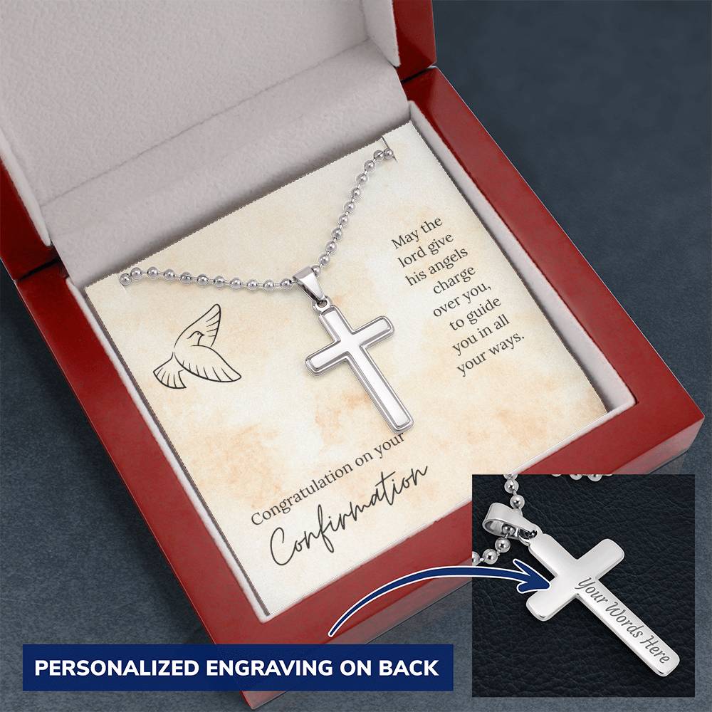Personalised Cross Necklace with Ball Chain