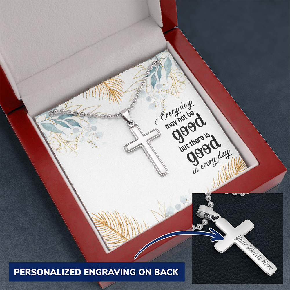 Personalised Cross Necklace with Ball Chain