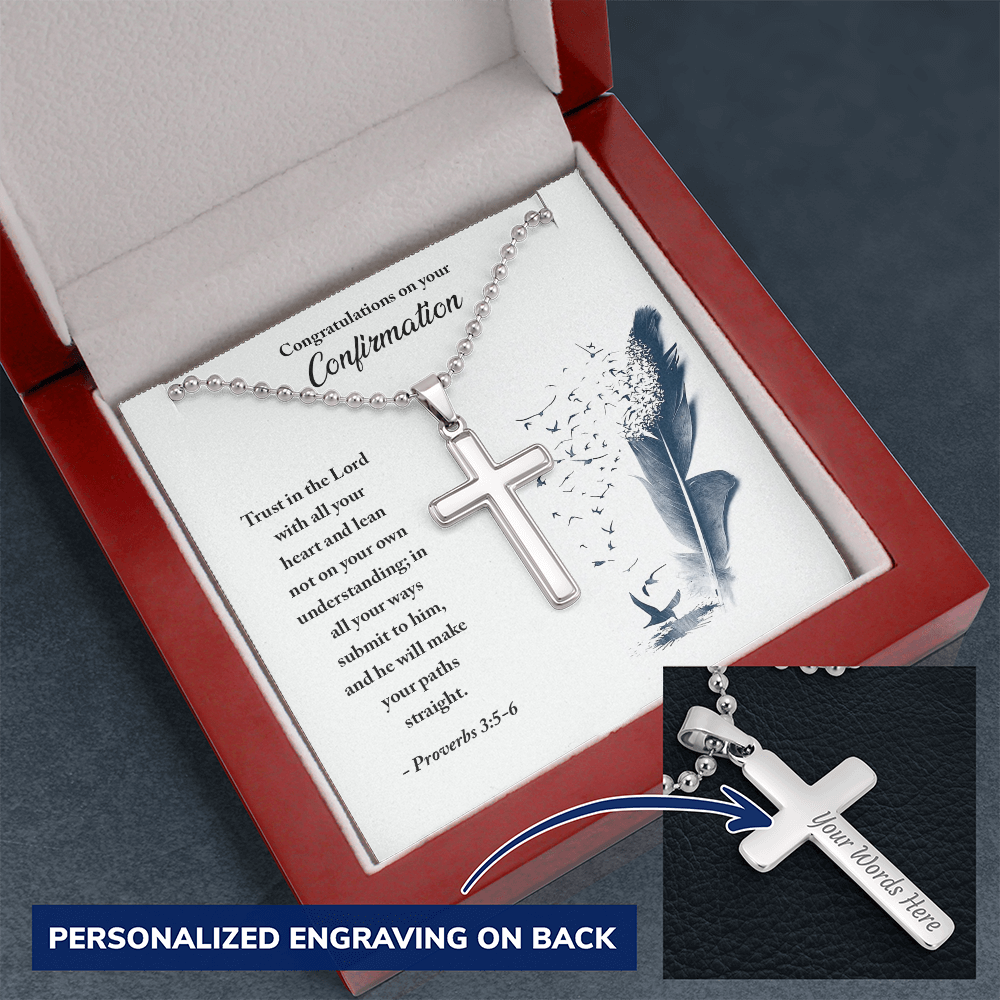 Personalised Cross Necklace with Ball Chain