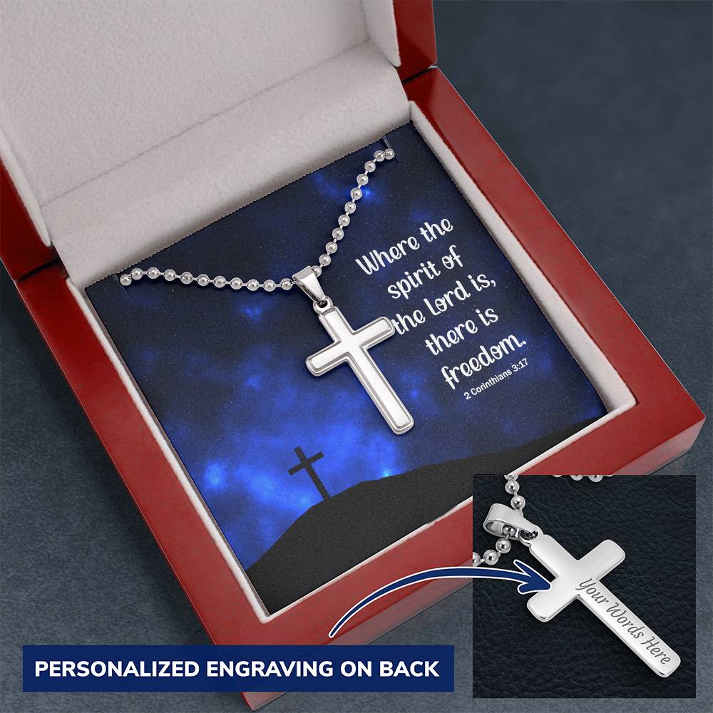 Personalised Cross Necklace with Ball Chain