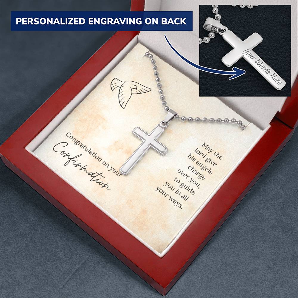 Personalised Cross Necklace with Ball Chain