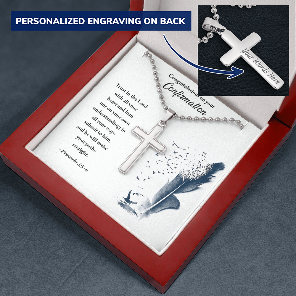 Personalised Cross Necklace with Ball Chain