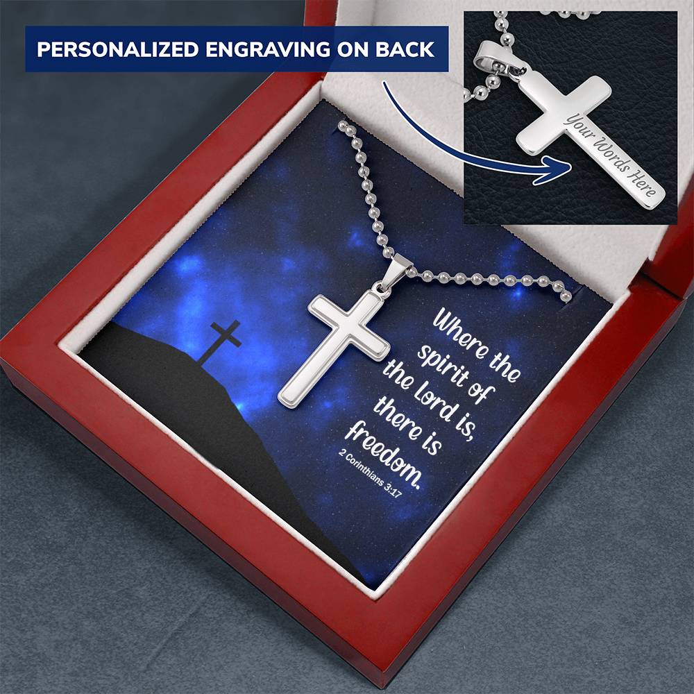 Personalised Cross Necklace with Ball Chain