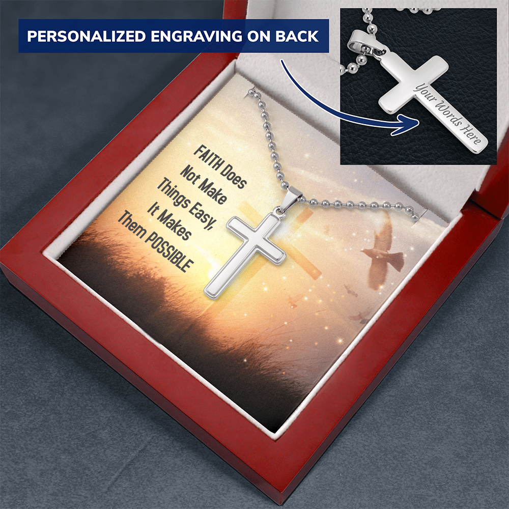 Personalised Cross Necklace with Ball Chain