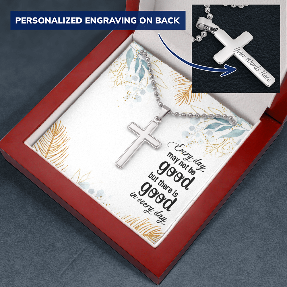 Personalised Cross Necklace with Ball Chain