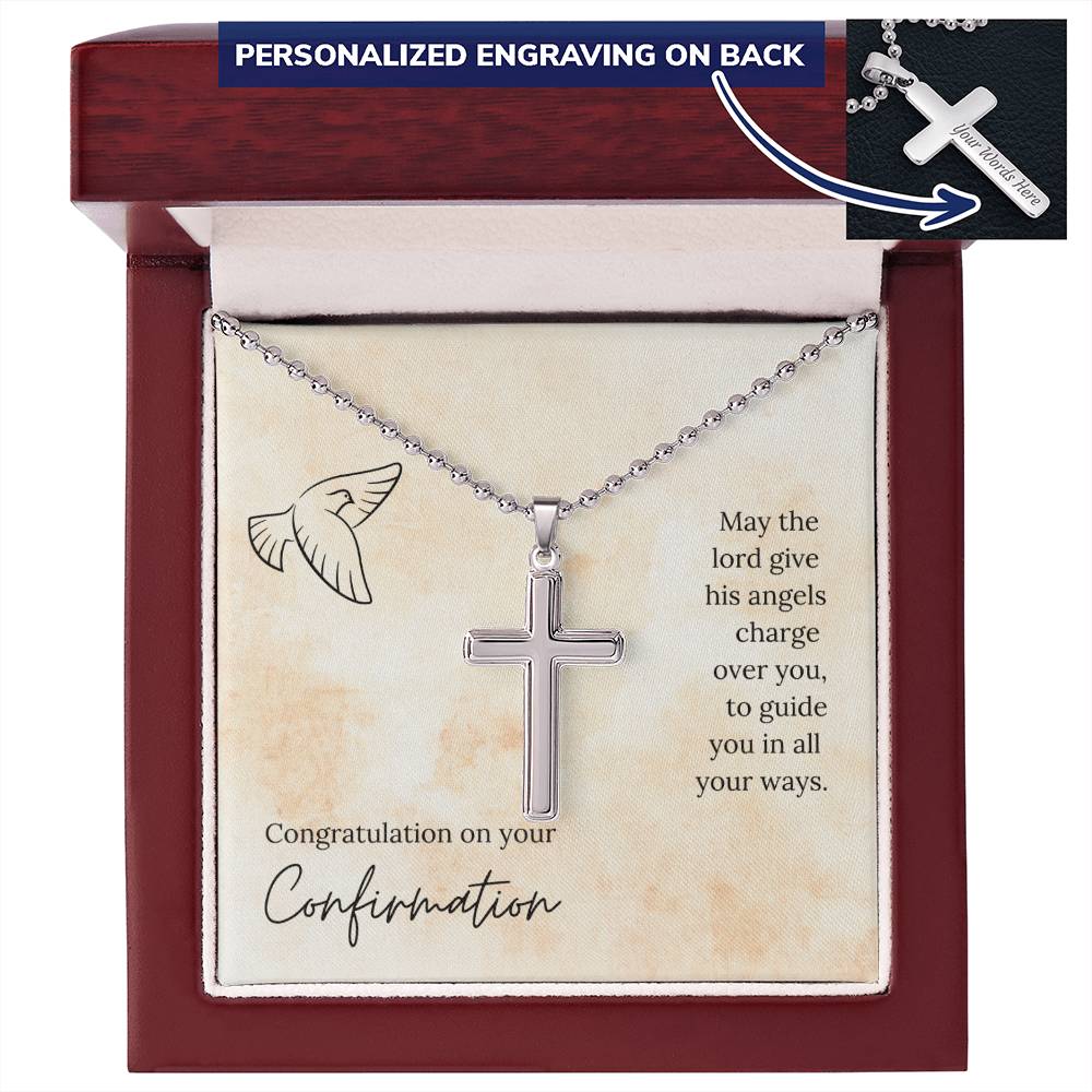 Personalised Cross Necklace with Ball Chain