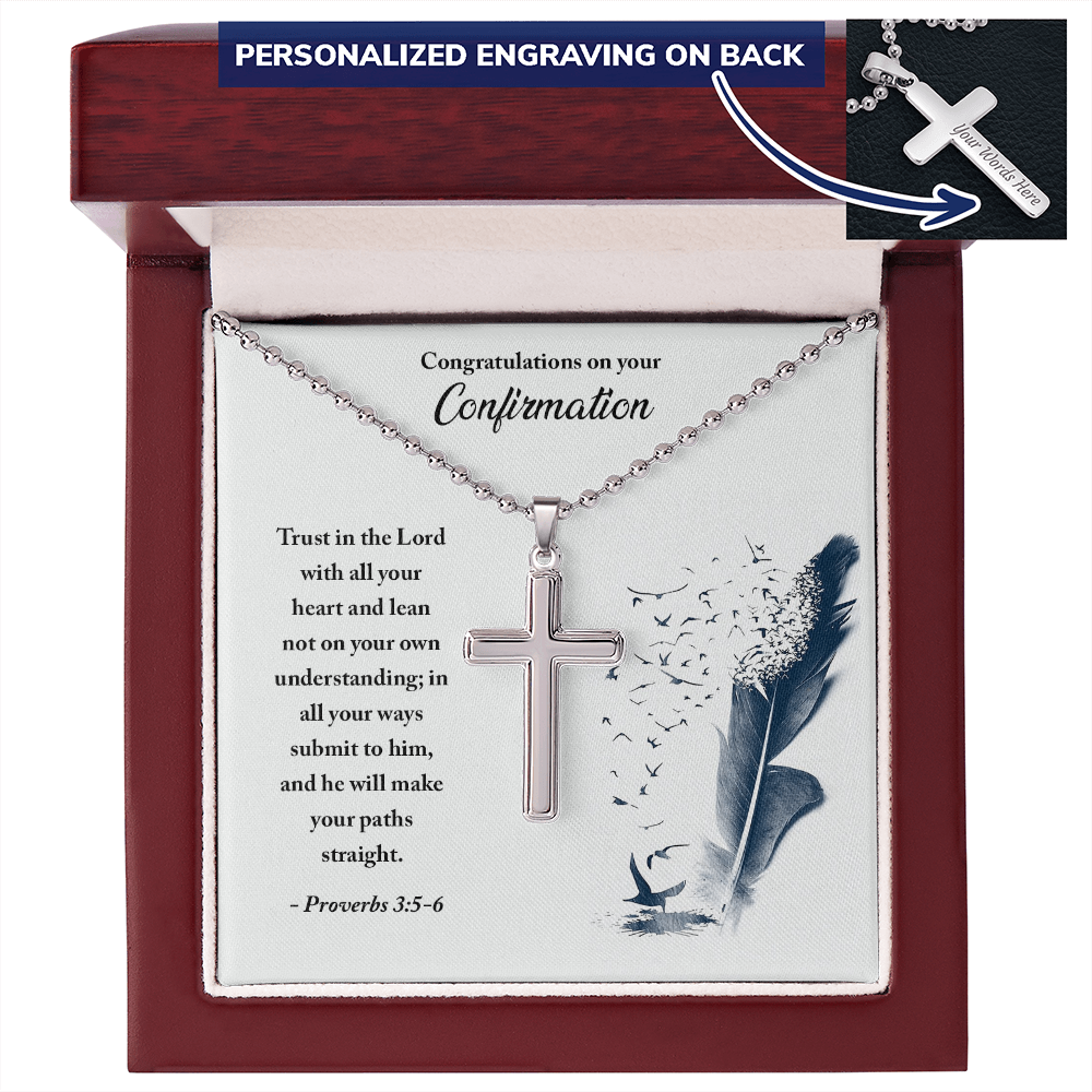 Personalised Cross Necklace with Ball Chain
