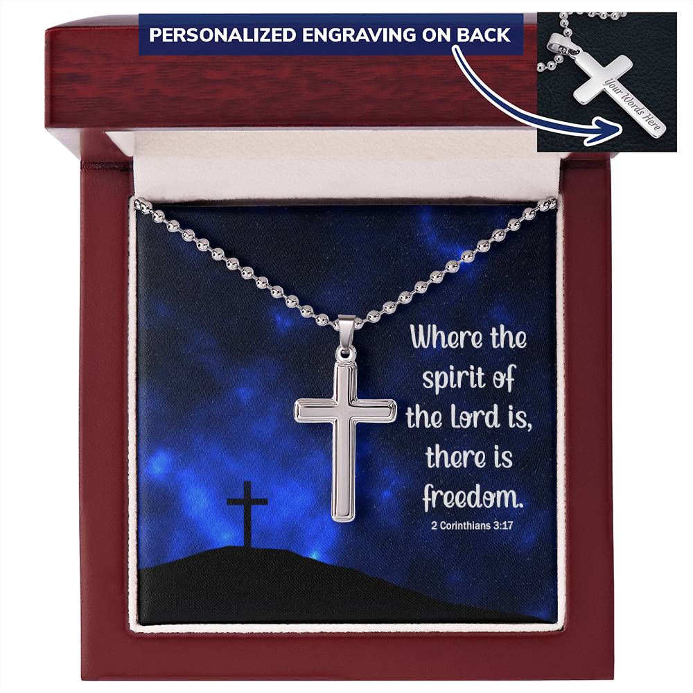 Personalised Cross Necklace with Ball Chain