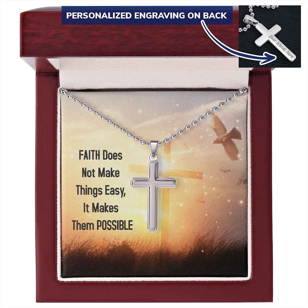 Personalised Cross Necklace with Ball Chain