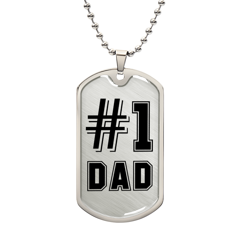 #1 Dad Dog Tag Necklace
