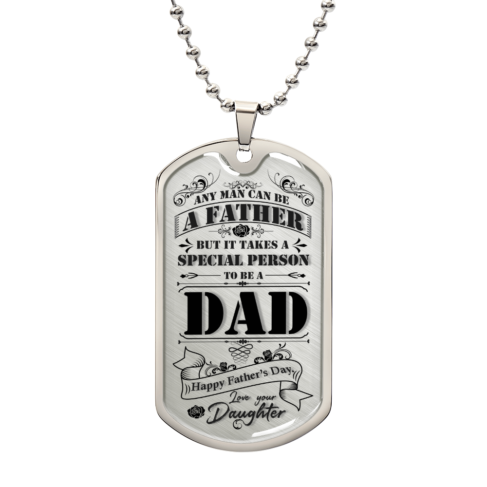 Special Person to Be a Dad Dog Tag Necklace