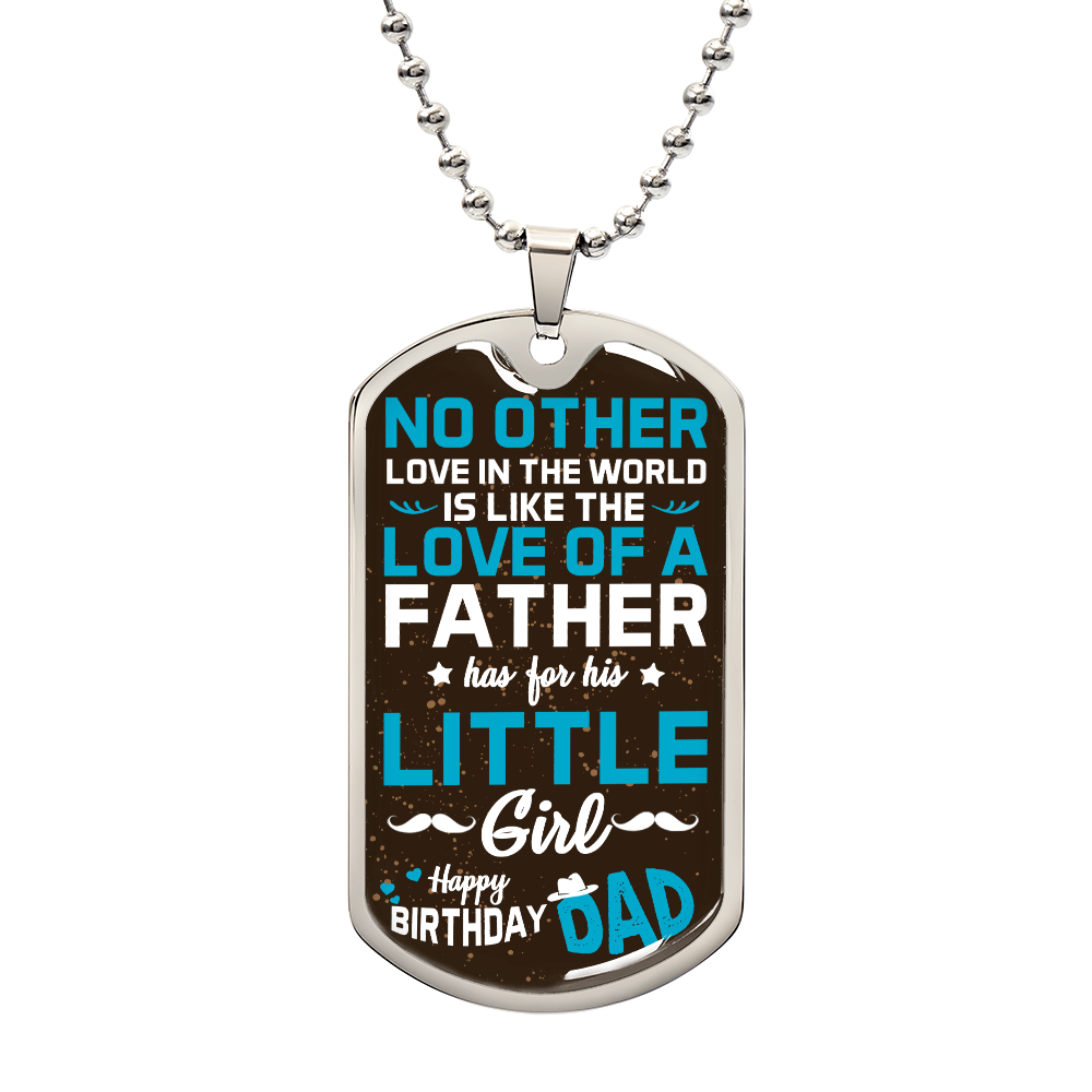 Father’s Love for His Little Girl Birthday Dog Tag Necklace