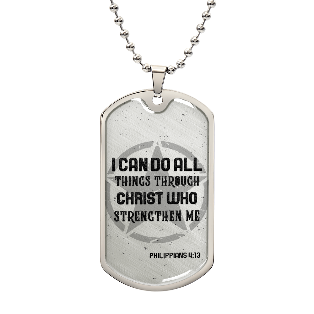 I Can Do All Things Philippians 4:13 Dog Tag Necklace