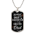 Great Daughter Amazing Dad Dog Tag Necklace