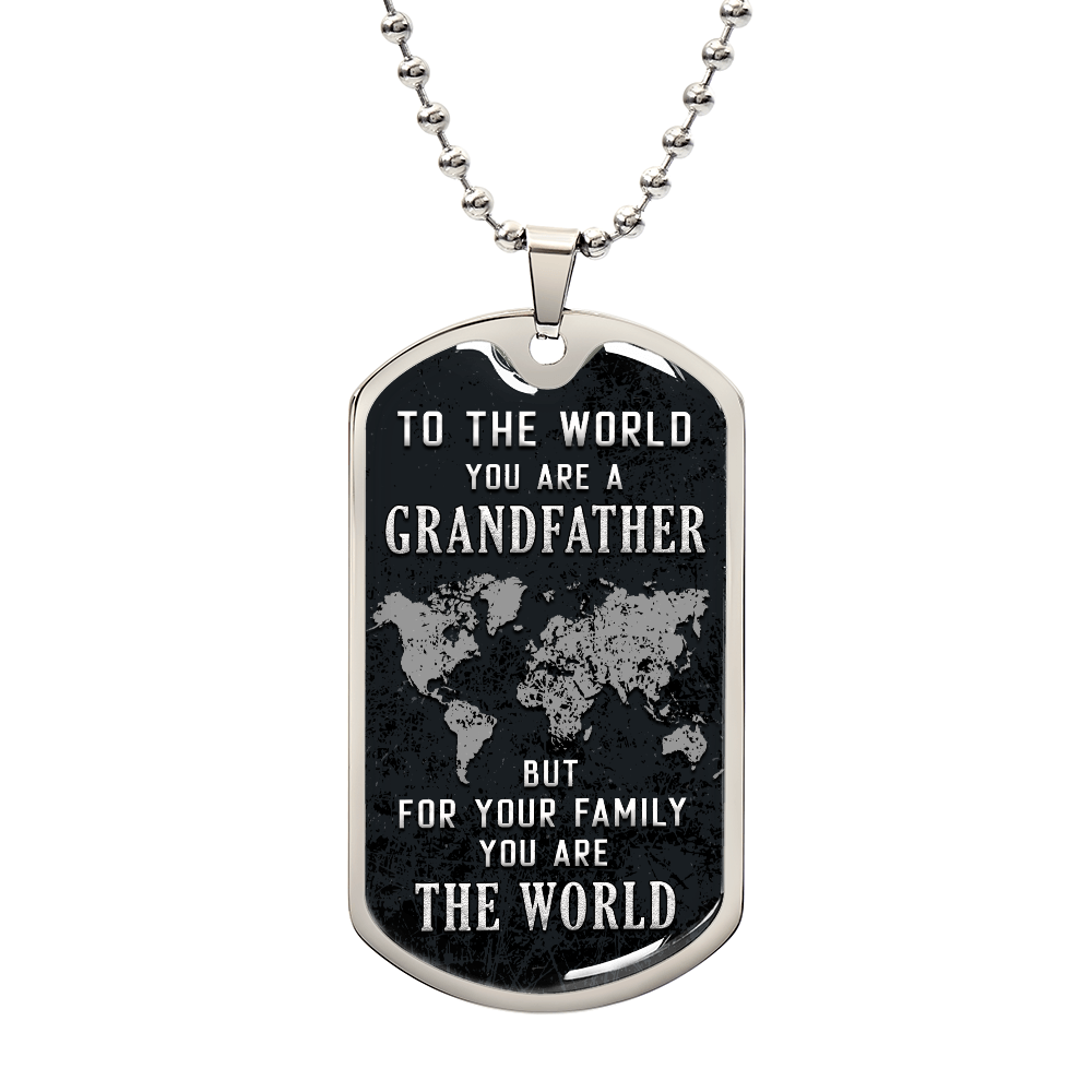 Best Dad and Grandfather Dog Tag Necklace