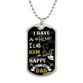 I Have a Hero I Call Him Dad Birthday Dog Tag Necklace