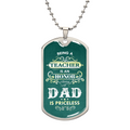 Teacher and Dad Is Priceless Dog Tag Necklace