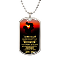 Believe in Yourself Son from Dad Dog Tag Necklace