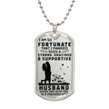 Strong Gracious and Supportive Husband Dog Tag Necklace