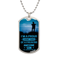 Proud Army Dad of an Awesome Son Dog Tag Necklace