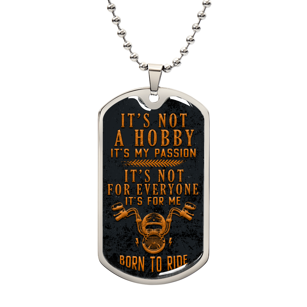 Born to Ride Biker Passion Dog Tag Necklace