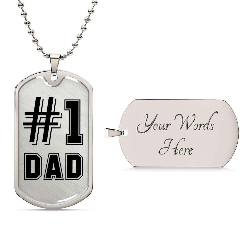#1 Dad Dog Tag Necklace