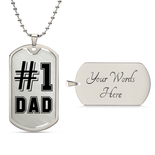 #1 Dad Dog Tag Necklace