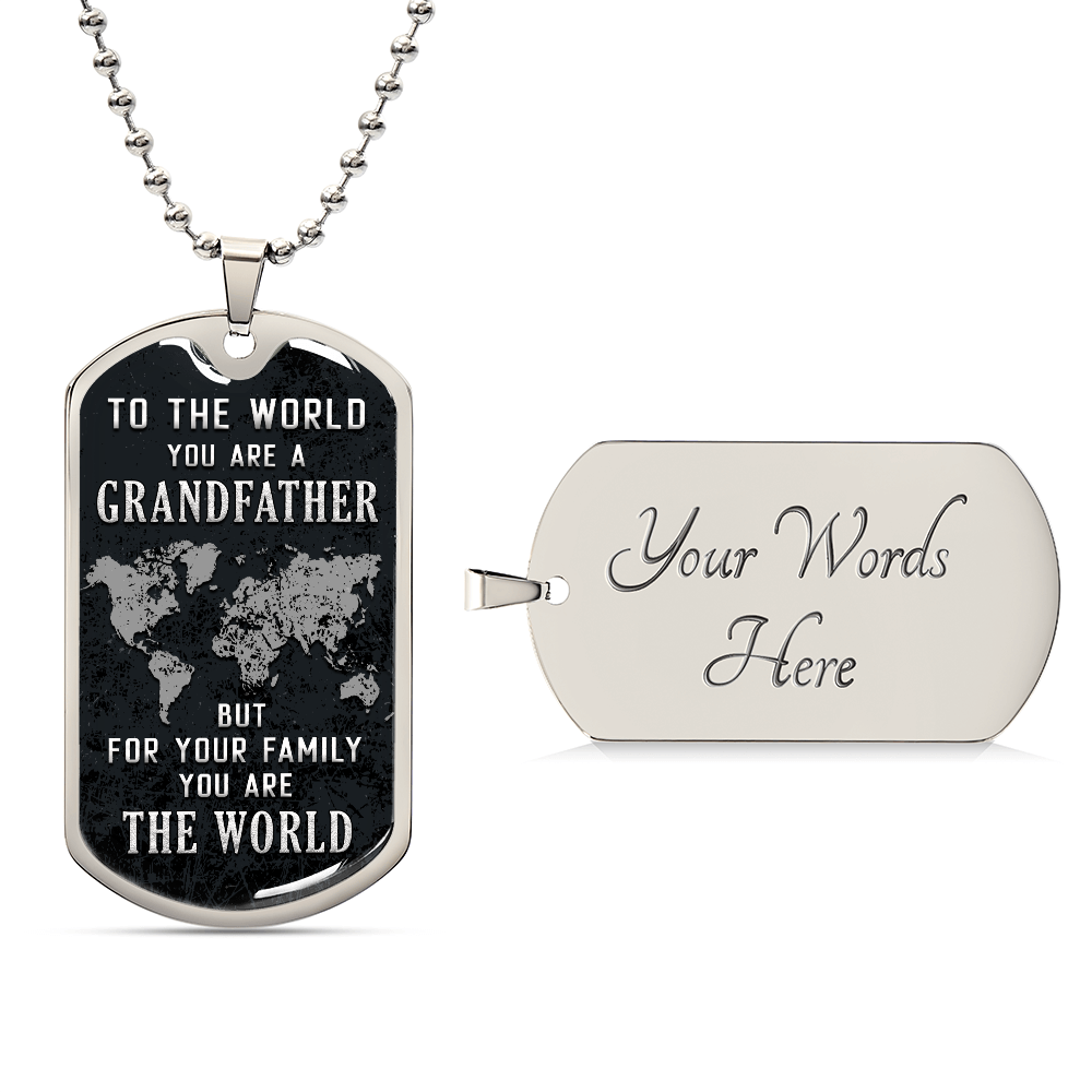 Best Dad and Grandfather Dog Tag Necklace