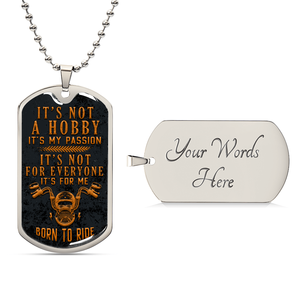 Born to Ride Biker Passion Dog Tag Necklace