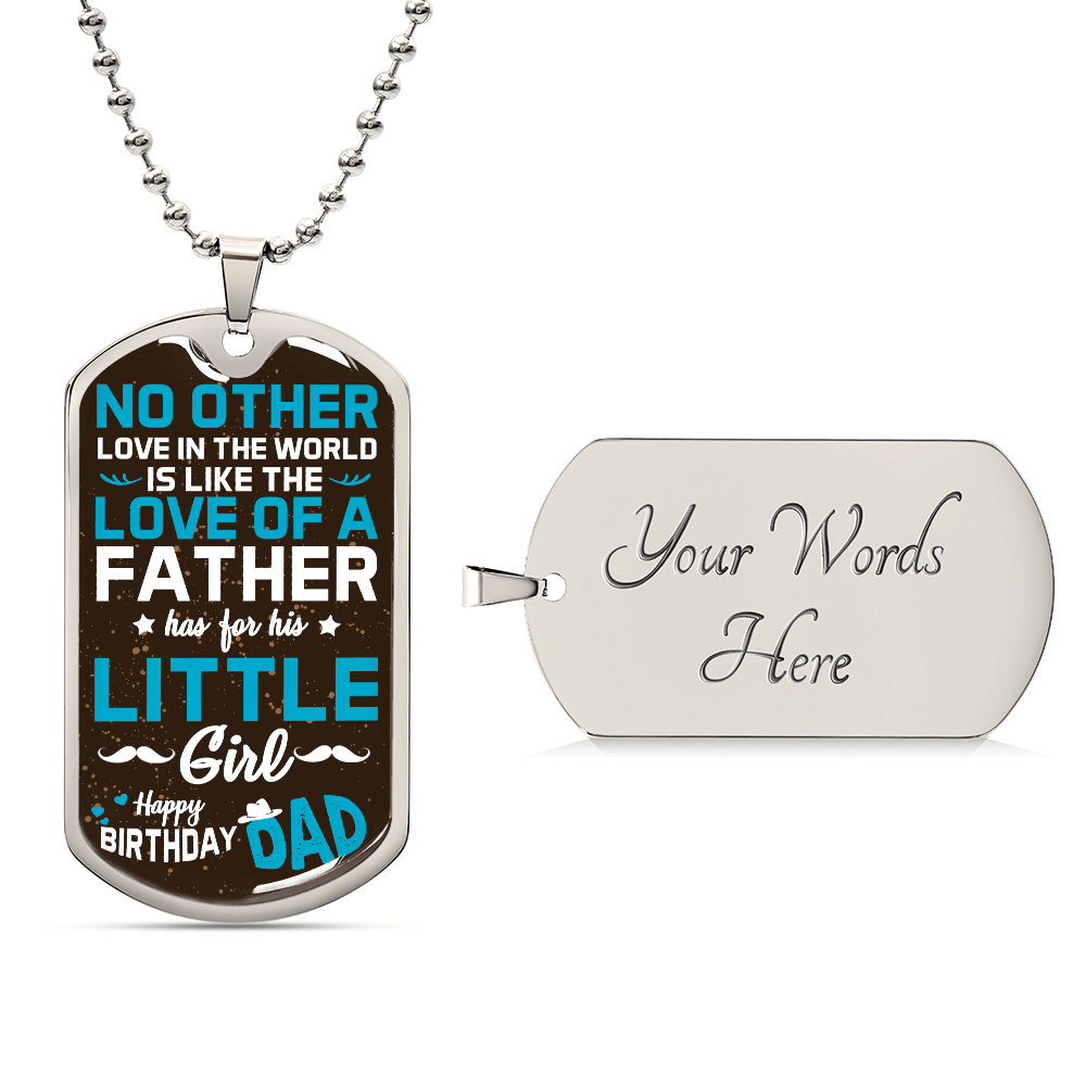 Father’s Love for His Little Girl Birthday Dog Tag Necklace