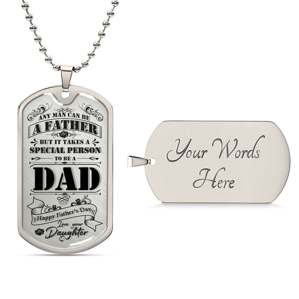 Special Person to Be a Dad Dog Tag Necklace