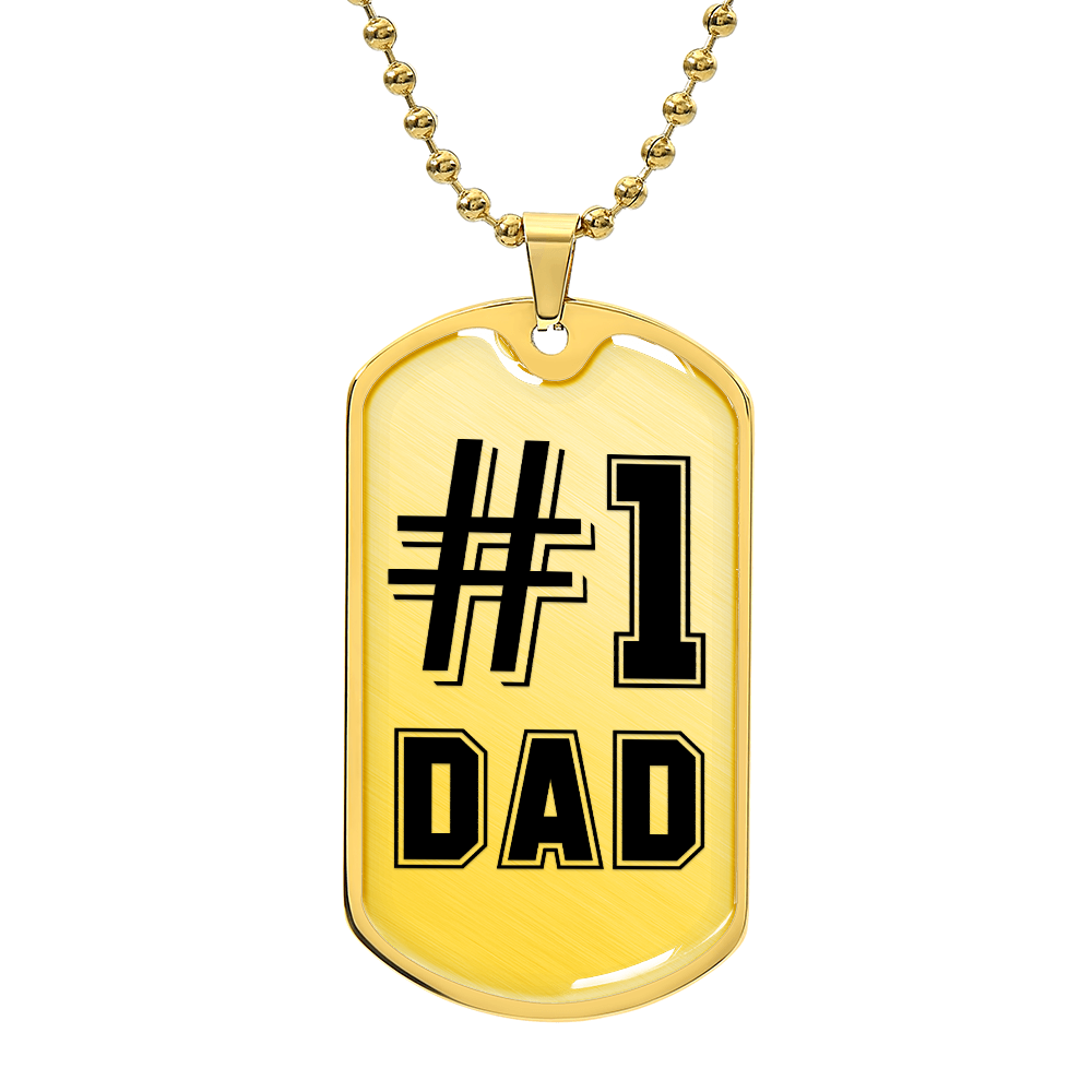 #1 Dad Dog Tag Necklace