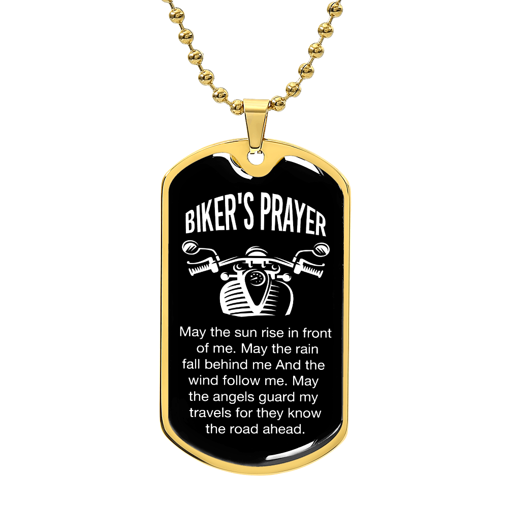 Biker’s Prayer Dog Tag Necklace