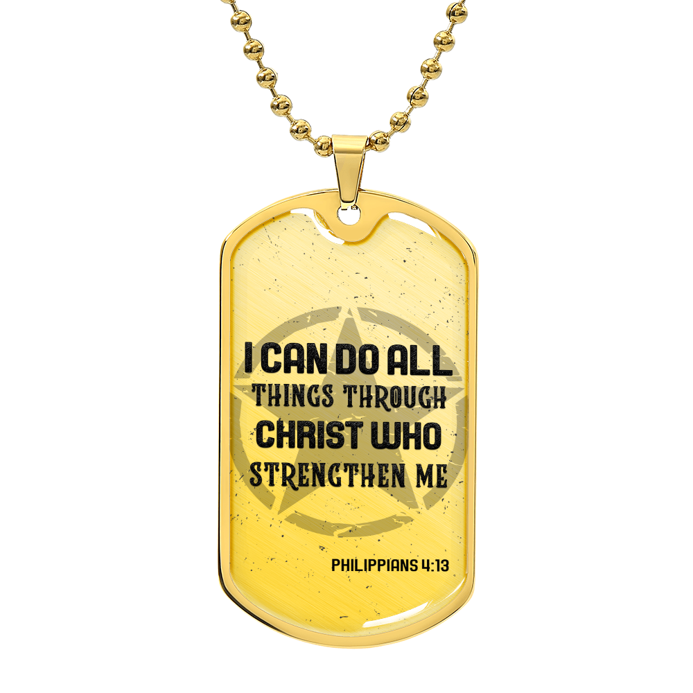 I Can Do All Things Philippians 4:13 Dog Tag Necklace