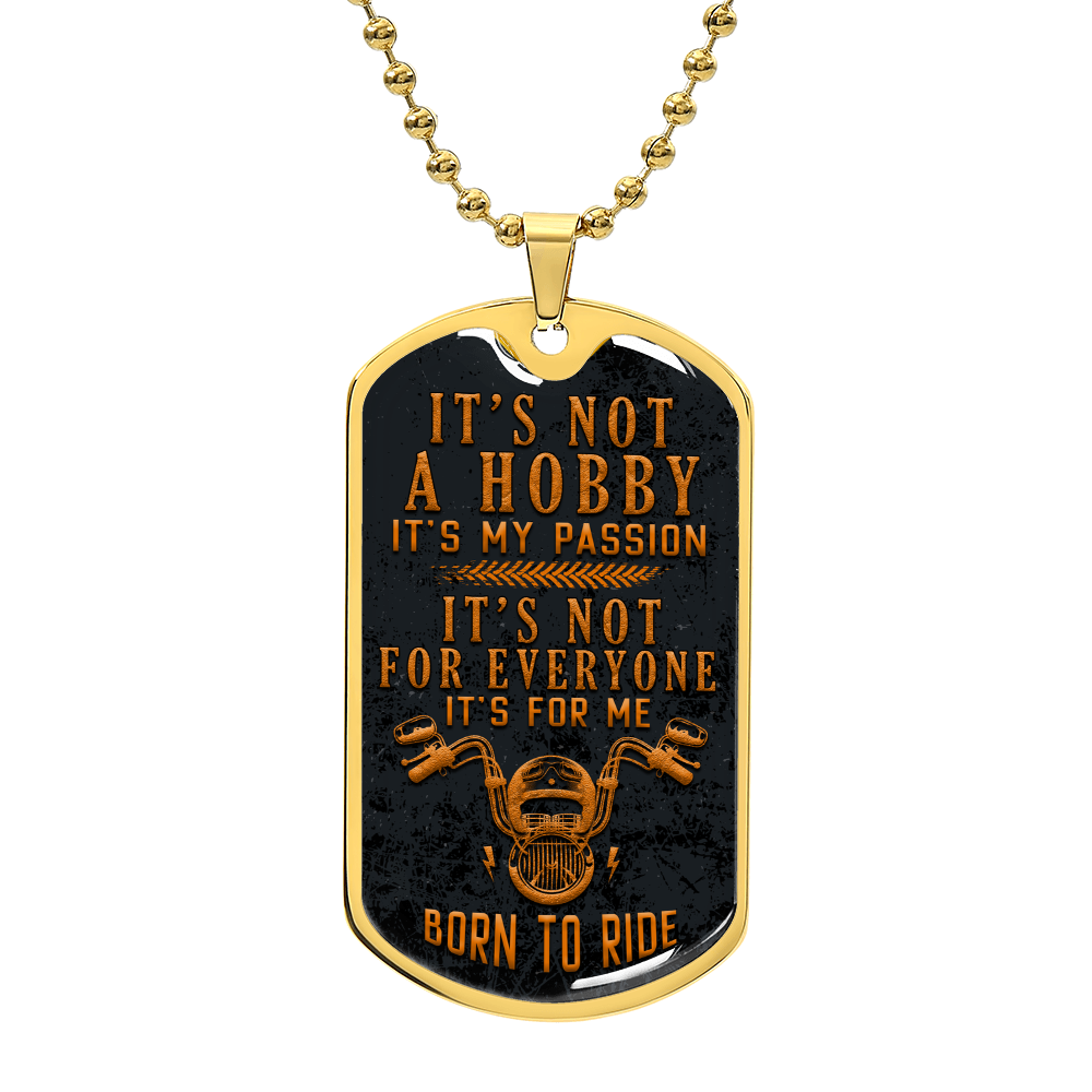 Born to Ride Biker Passion Dog Tag Necklace