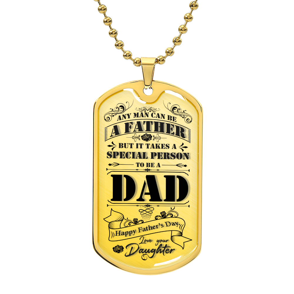 Special Person to Be a Dad Dog Tag Necklace
