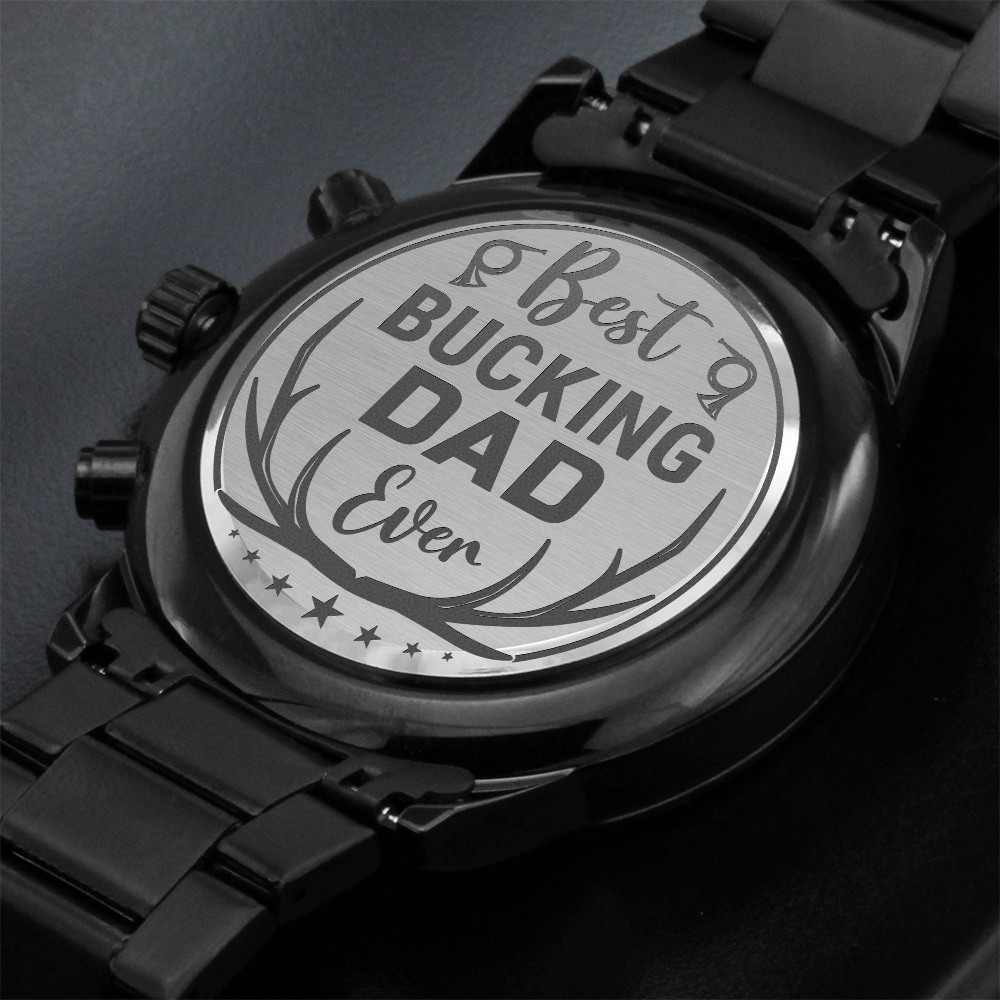 Engraved Black Chronograph Watch – Design 4450
