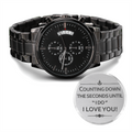 Engraved Black Chronograph Watch – Design 3770