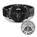 Engraved Black Chronograph Watch – Design 5280