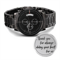 Thank You for Always Doing Your Best Engraved Black Chronograph Watch