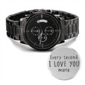 Engraved Black Chronograph Watch – Design 4310