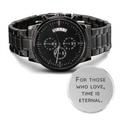 Engraved Black Chronograph Watch – Design 9330