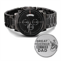 Engraved Black Chronograph Watch – Design 3001
