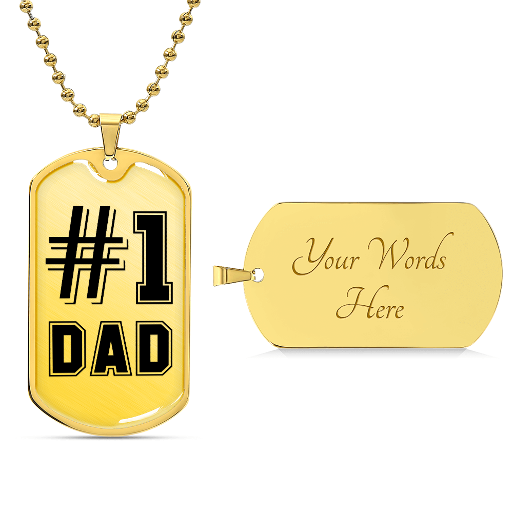 #1 Dad Dog Tag Necklace