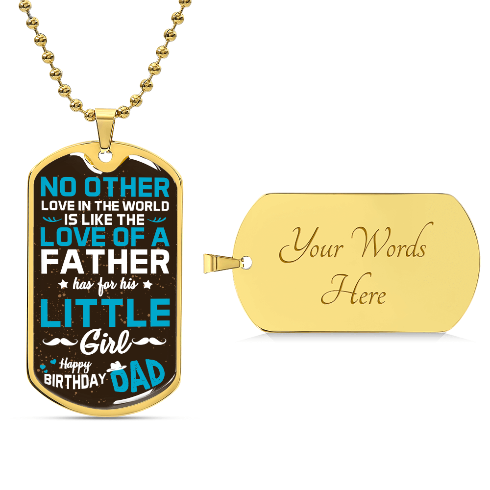 Father’s Love for His Little Girl Birthday Dog Tag Necklace
