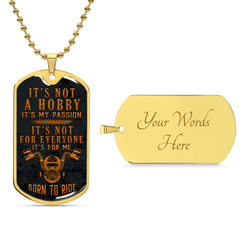 Born to Ride Biker Passion Dog Tag Necklace