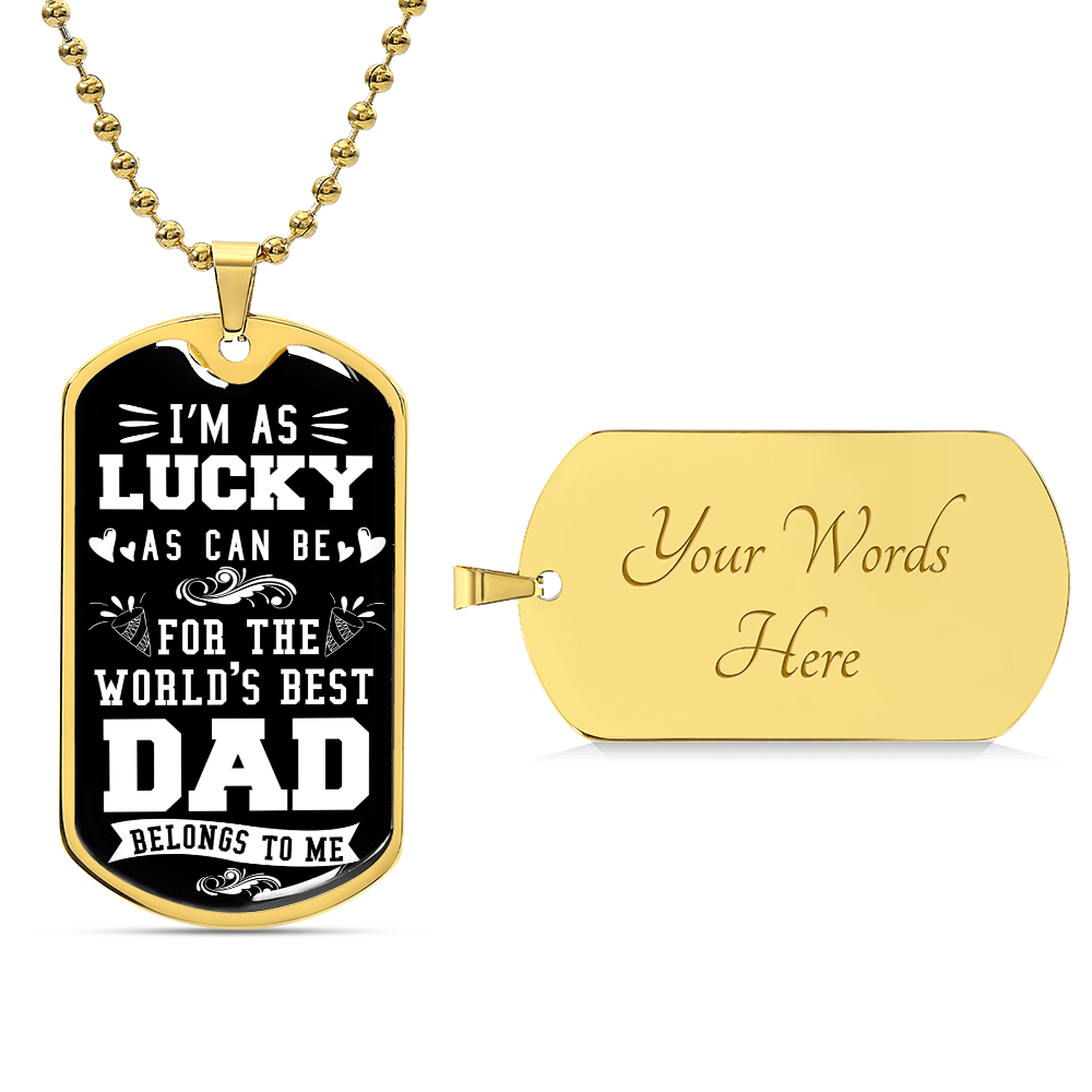 World’s Best Dad Belongs to Me Dog Tag Necklace