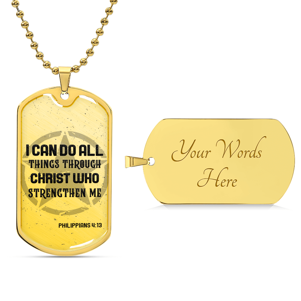 I Can Do All Things Philippians 4:13 Dog Tag Necklace
