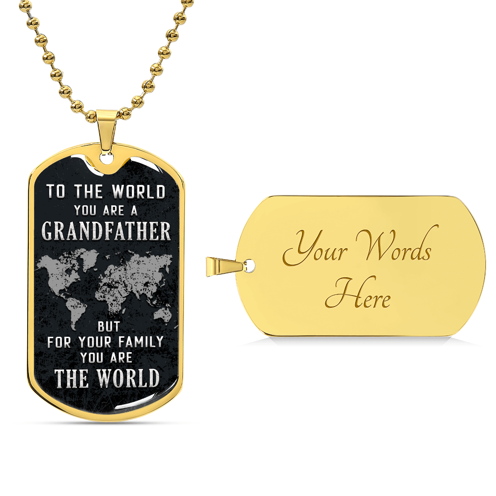 Best Dad and Grandfather Dog Tag Necklace