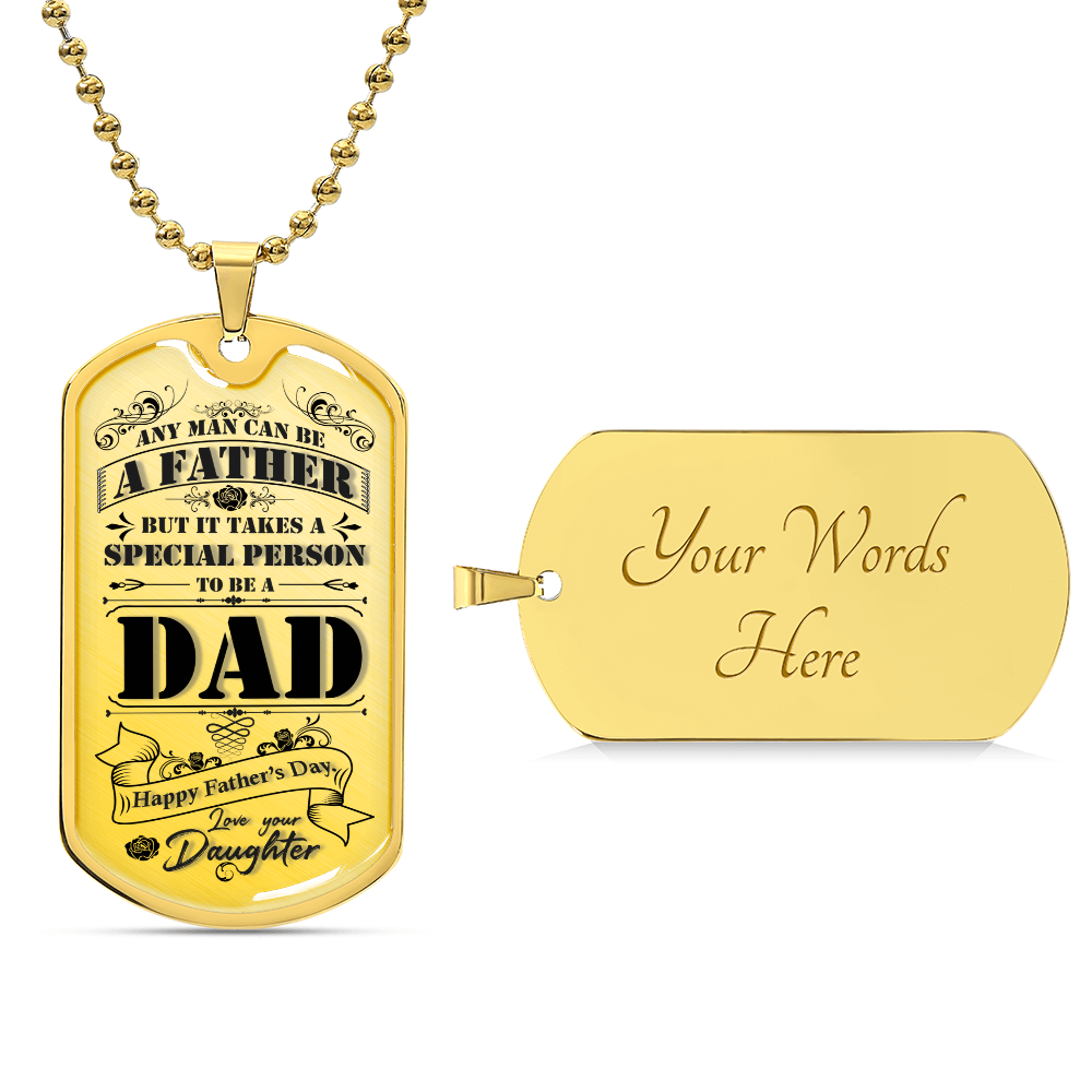 Special Person to Be a Dad Dog Tag Necklace